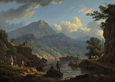 Landschaft mit Touristen am Loch Katrine von John Knox